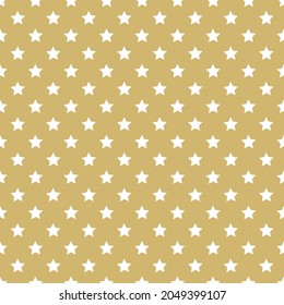 White stars on golden background seamless pattern. Vector illustation.