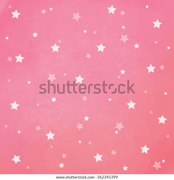 ピンクの水の色の背景に白い星 背景のテクスチャー のベクター画像素材 ロイヤリティフリー