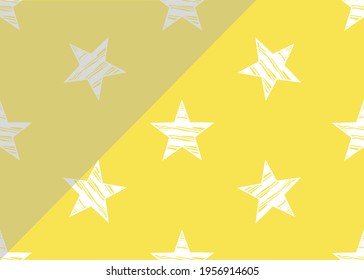 White stars on a yellow background. Vector graphics and design.