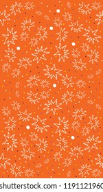 white stars orange seamless pattern