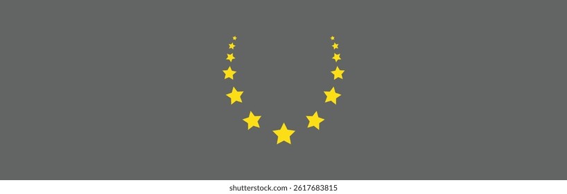 White stars in pattern around copy space, stars circle frame design