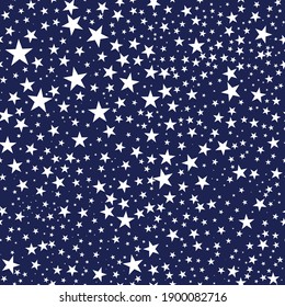 white stars pattern with blue background, star rapport, gift paper, fabric print