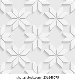 White Stars Pattern. Vector Seamless Background