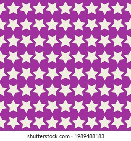 White stars and pink background. Vector seamless stars.