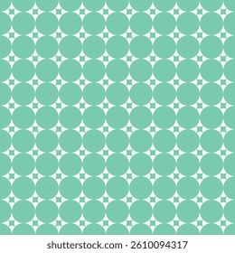 White Stars in a Sea of Mint Circles