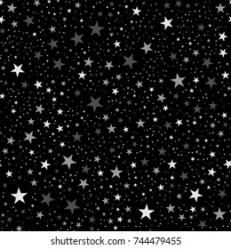Patrón transparente de estrellas blancas sobre fondo negro memorable.