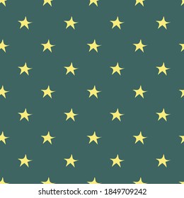 White stars, sturdust and snow on light blue background seamless pattern, vector. Christmas holidays pattern background