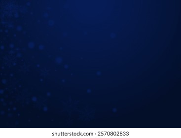 White Stars Vector Blue Background. Glow Falling Snowfall Design. Minimal Snowflake Illustration. Festive Dots Wallpaper.