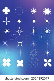 white stars vector magic space