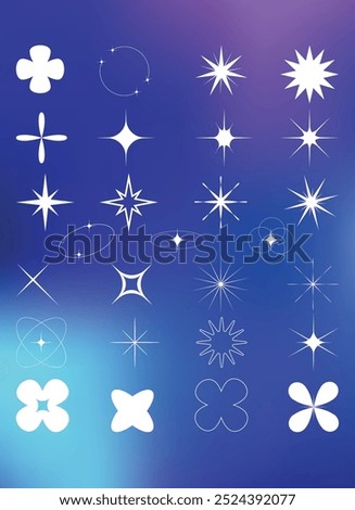 white stars vector magic space