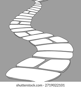 White stepping stone tiles concept as Minimal design of white stepping stones forming a seamless pattern. Camera slowly moves along the path created by the stones. Symbolizes mental health journey for Janeiro Branco. in Photo Stock Concept , copy space for advertisement or banner with Photo Realistic as high Quality Detail --ar 7:2