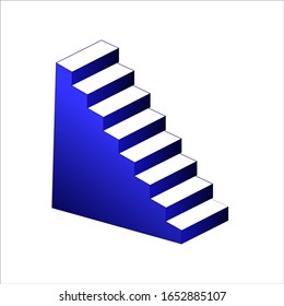 white steps of blue stairs
