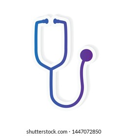 white stethoscope icon- vector illustration