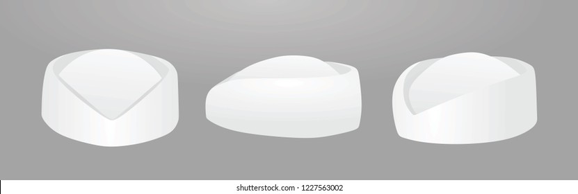 White stewardess hat. vector illustration