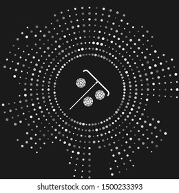 White Stick for chips icon isolated on grey background. Casino gambling. Abstract circle random dots. Vector Illustration