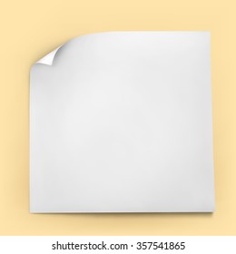 White stick realistic paper note, vector illustration