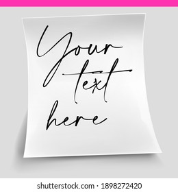 White stickers of different shapes with shadow and folded edges, tags, sticky notes for memo