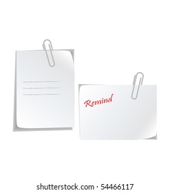 white stickers with paperclip