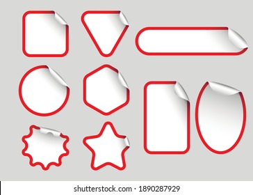 
Weiße Aufkleber mit roter Umrisslinie, Aufkleber
