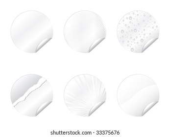 ilustración vectorial de stickers blancos