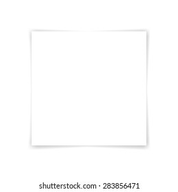 White sticky note isolated on white background. Vector illustration