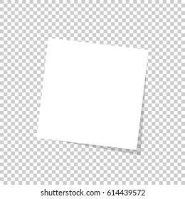 White Sticky Note Isolated On Transparent Background