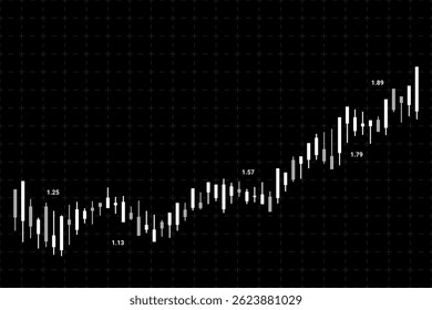 White Stock Market Background with Trading Graph. Finance Banner. Business Wallpaper. Vector Illustration