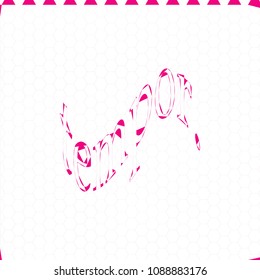 White stones background, text wave, edging pink. Abstraction.