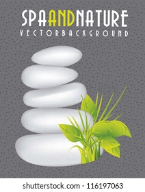 white stones spa over gray background. vector illustration