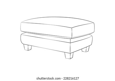 White Stool Vector,Vintage style