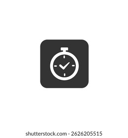 White Stopwatch with Check on Dark