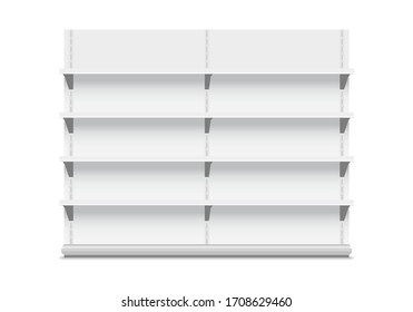 White store shelves on white. Stock Vector illustration