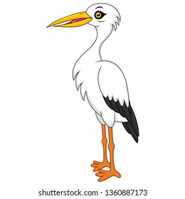 White stork cartoon