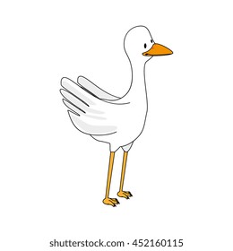White stork eagle icon in black and white , vector illustration graphic design.
