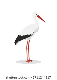 Vector alto de pie de cigüeña blanca