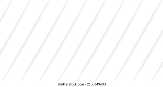 Fondo mínimo diagonal de banda blanca. Patrón geométrico de línea recta creativo. Plantilla Lineal Futurista Blanca Y Gris Blandos. Banner Diagonal Moderno. Resumen Diseño de fondo de escritorio. Ilustración vectorial.