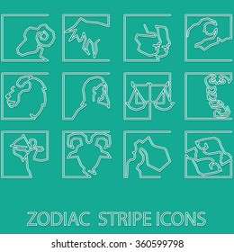 White stripe horoscope Zodiac Star signs Vector