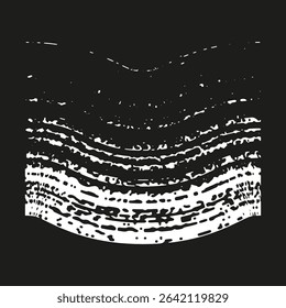 White stripe texture. Distorted line pattern. Grunge abstract element. Vector black background.