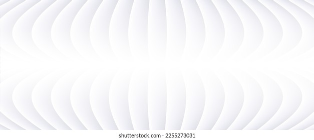 White striped pattern background, 3d lines design, abstract symmetrical minimal white gray background for business presentation, vector illustration