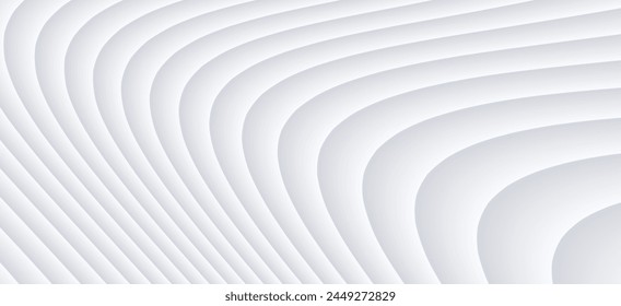 White striped pattern background, 3d lines design, abstract minimal white gray background for business presentation 3d vector illustration.