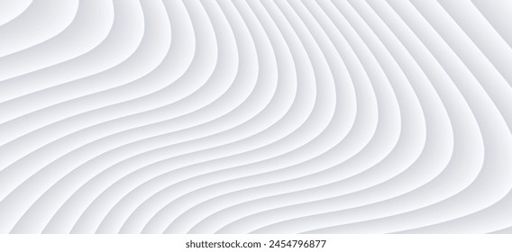 White striped pattern background, 3d lines design, abstract minimal white gray background for business presentation 3d vector illustration.