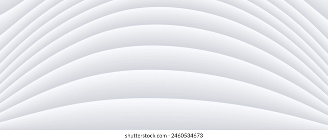 White striped pattern background, 3d lines design, abstract minimal white gray background for business presentation 3d vector illustration.