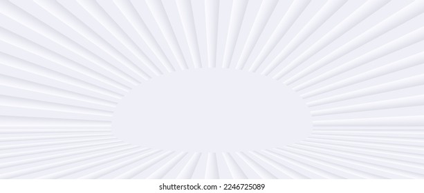 White striped pattern background with copy space, 3d lines pattern design, abstract symmetrical minimal white grey backdrop for business presentation, vector illustration