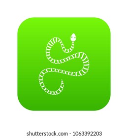 White striped snake icon digital green for any design isolated on white vector illustration