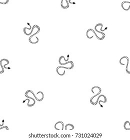 White striped snake pattern repeat seamless in black color for any design. Vector geometric illustration