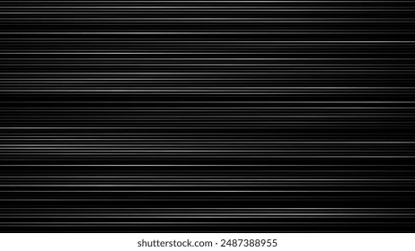 White Stripes Background Classic Glitch Scanline Overlay Effect. Old TV Noise Static Texture on Black Background. Retro TV Texture Vector Illustration.