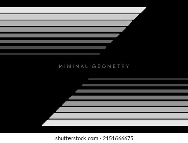 White stripes on black background abstract minimal background. Geometry vector design