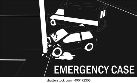 White stripes pattern car crash and emergency truck service  on a background. In vector format.