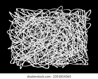 White strokes paint on black background. Pastel smears element. Hand drawn in chalk. Vector illustration, Eps 10.