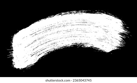 White strokes paint on black background. Pastel smears element. Hand drawn in chalk. Vector illustration, Eps 10.